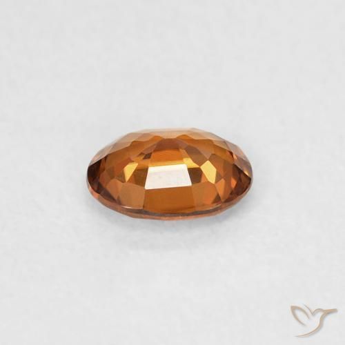 Zircon Orange terre naturelle ovale, 0.45 ct, VVS