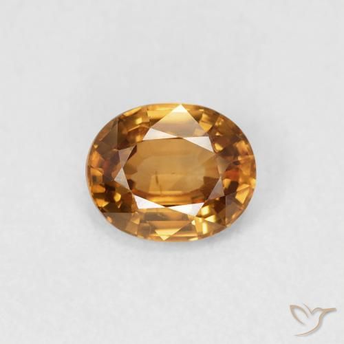 0.94ct Naturel Orange moyen Zircon, ovale, VVS
