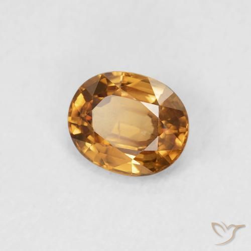 Zircon Orange moyen naturelle ovale, 0.94 ct, VVS