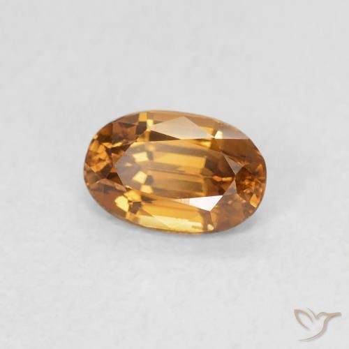Zircon Orange brun naturelle ovale, 0.75 ct, VVS