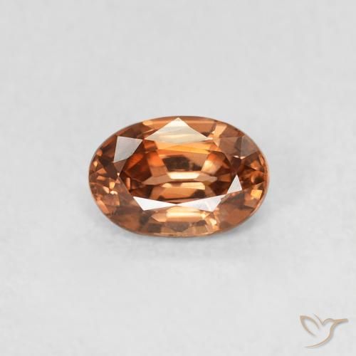 0.67ct Naturel Orange foncé Zircon, ovale, VVS