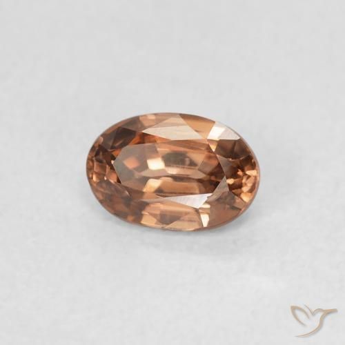 Zircon Orange foncé naturelle ovale, 0.67 ct, VVS