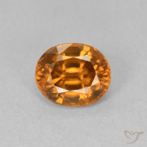 1.04ct Naturel Orange brunâtre Zircon, ovale, VVS-VS