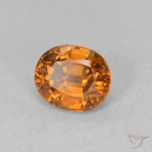 Zircon Orange brunâtre naturelle ovale, 1.04 ct, VVS-VS
