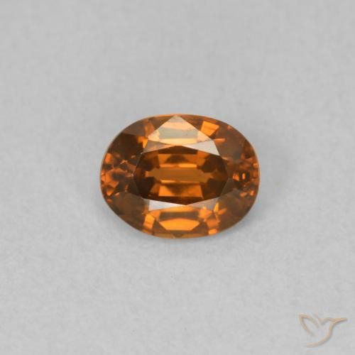 0.59ct Naturel Orange foncé Zircon, ovale, VVS-VS