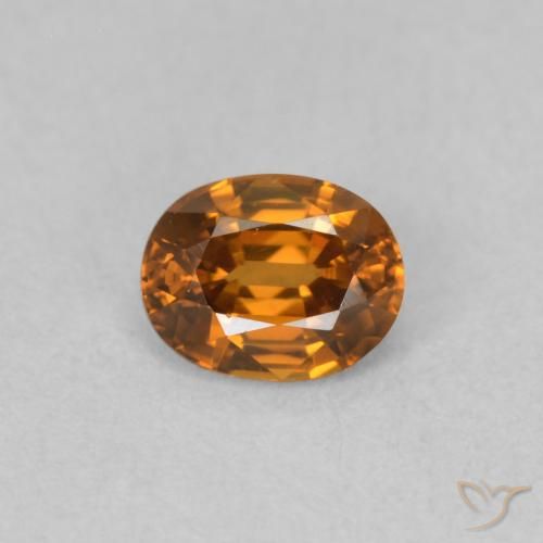 0.60ct Naturel Orange foncé Zircon, ovale, VVS-VS