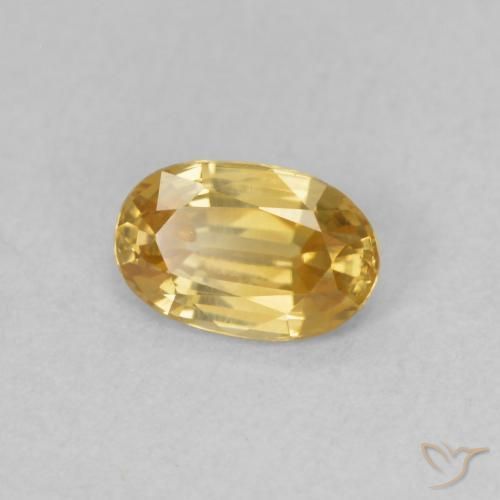 Zircon champagne naturelle ovale, 0.69 ct, VVS-VS