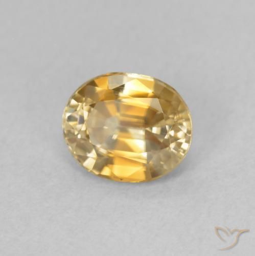 Zircon champagne naturelle ovale, 1.03 ct, VVS-VS