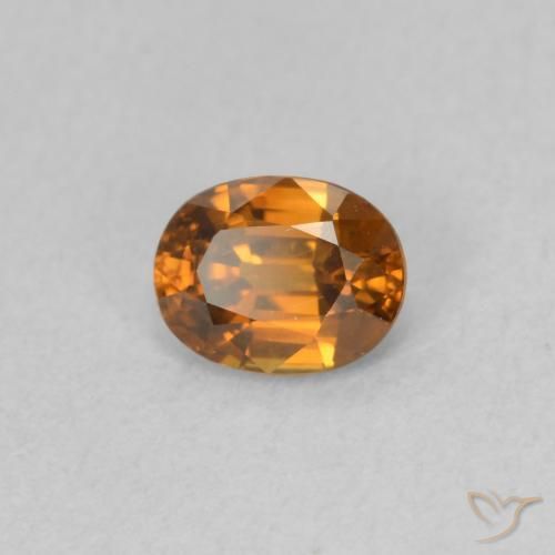 Zircon Orange moyen naturelle ovale, 0.63 ct, VVS-VS