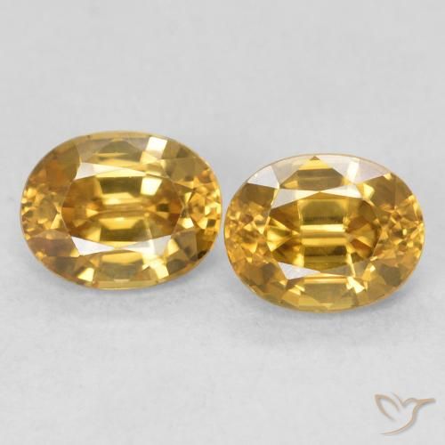 1.31ctw Naturel Doré profond Zircon, ovale, VVS-VS