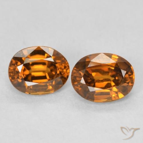 1.17ctw Naturel Orange foncé Zircon, ovale, VVS-VS