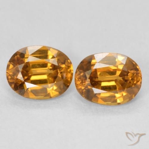 1.25ctw Naturel Orange foncé Zircon, ovale, VVS-VS