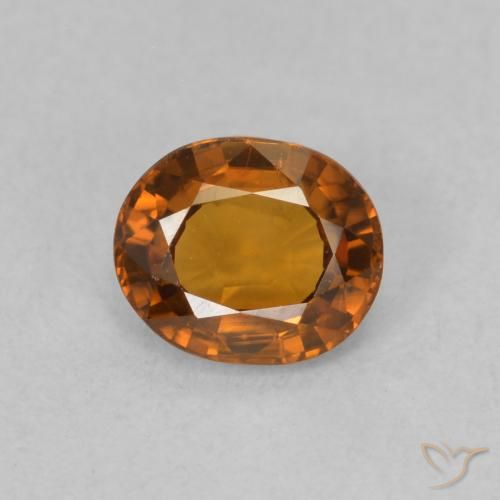 0.88ct Naturel Orange foncé Zircon, ovale, VVS-VS