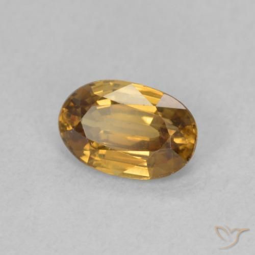 Zircon Brun doré naturelle ovale, 0.72 ct, VVS-VS
