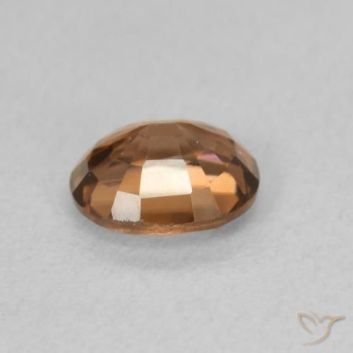 Zircon Orange foncé naturelle ovale, 1.02 ct, VVS-VS