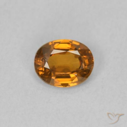 0.50ct Naturel Orange moyen Zircon, ovale, VVS-VS