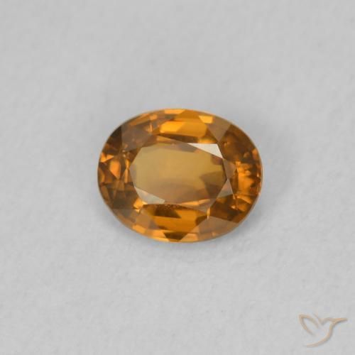 Zircon Orange moyen naturelle ovale, 0.50 ct, VVS-VS