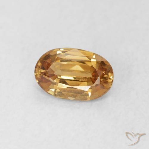Zircon Brun doré naturelle ovale, 0.69 ct, VVS-VS