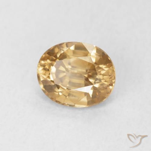 Zircon Doré naturelle ovale, 0.98 ct, VVS-VS