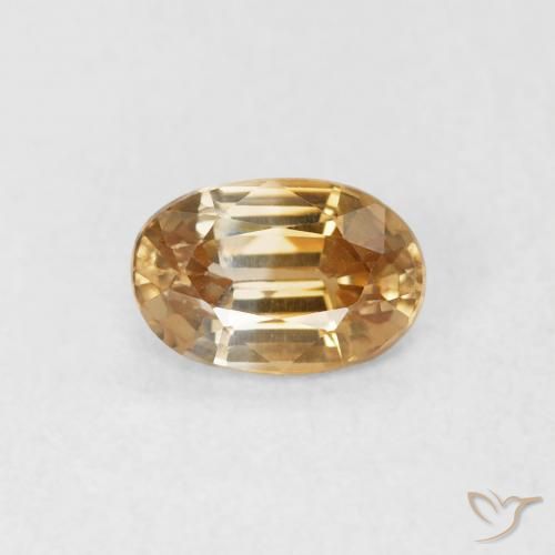 Zircon Pêche doré naturelle ovale, 0.72 ct, VVS-VS