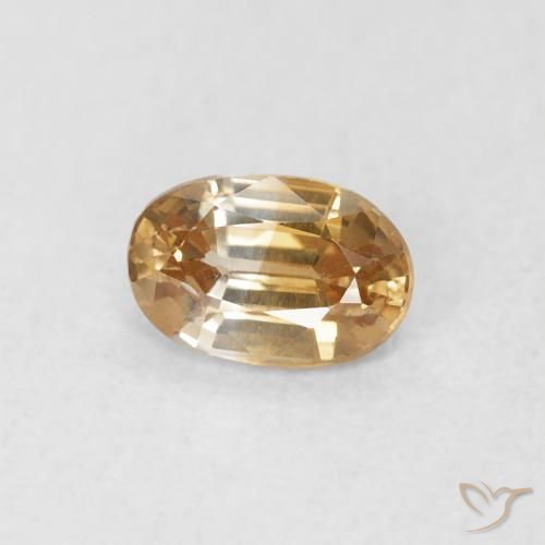 Zircon Pêche doré naturelle ovale, 0.72 ct, VVS-VS