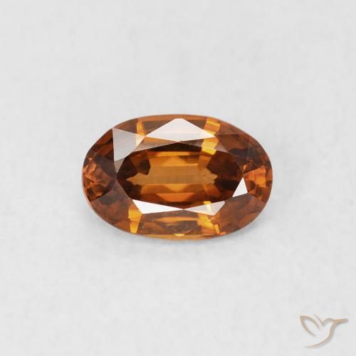 Zircon Orange terre naturelle ovale, 0.66 ct, VS