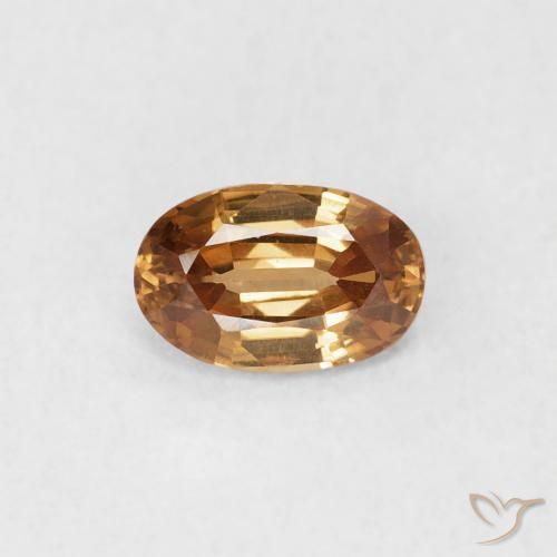 0.63ct Naturel Brun doré Zircon, ovale, VVS-VS