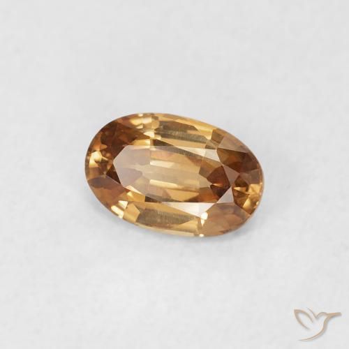 Zircon Brun doré naturelle ovale, 0.63 ct, VVS-VS