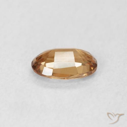 Zircon Brun doré naturelle ovale, 0.63 ct, VVS-VS