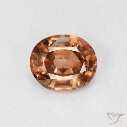 0.93ct Naturel Orange rouge foncé Zircon, ovale, VS