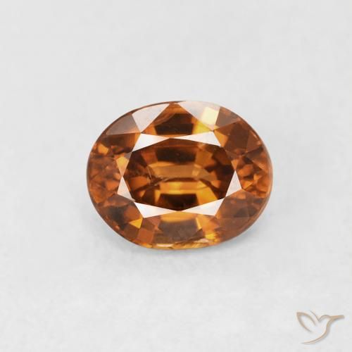 1.01ct Naturel Orange terre Zircon, ovale, VS