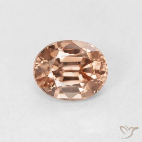 1.00ct Naturel Light Grapefruit Pink Zircon, ovale, VS