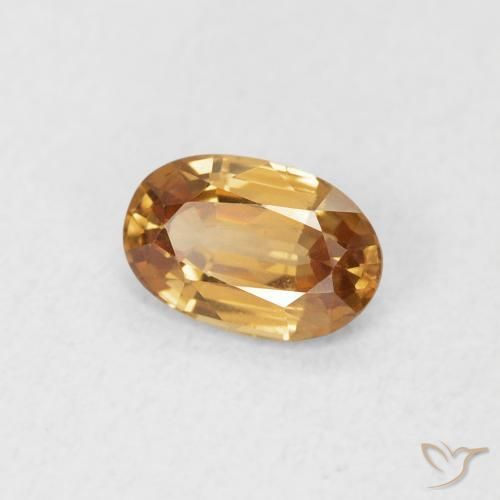 Zircon Orange rouille naturelle ovale, 0.69 ct, VVS-VS