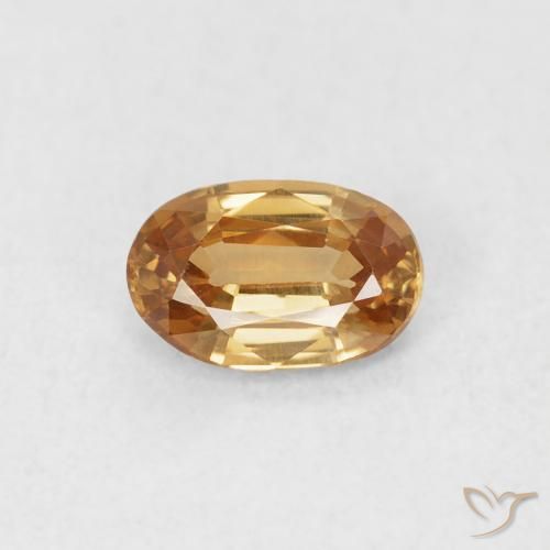 Zircon Or moyen naturelle ovale, 0.67 ct, VVS-VS