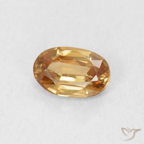 Zircon Or moyen naturelle ovale, 0.67 ct, VVS-VS