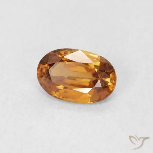 Zircon Orange moyen naturelle ovale, 0.67 ct, VVS-VS