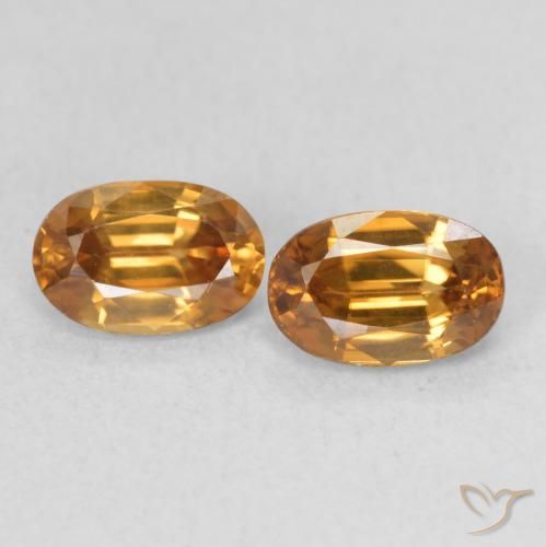 1.53ctw Naturel Orange foncé Zircon, ovale, VVS-VS
