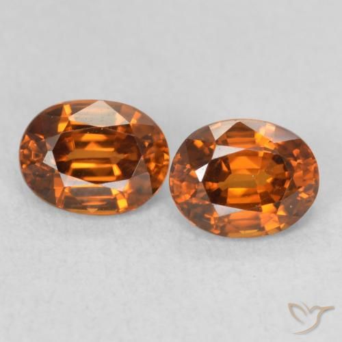 1.21ctw Naturel Orange foncé Zircon, ovale, VS