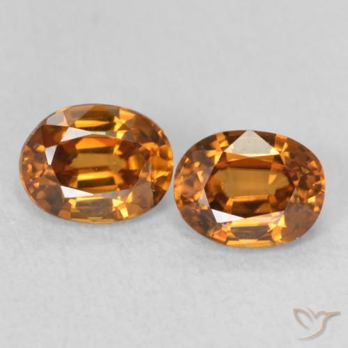 1.22ctw Naturel Orange brun Zircon, ovale, VS