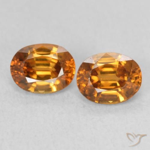 1.21ctw Naturel Orange terre Zircon, ovale, VS