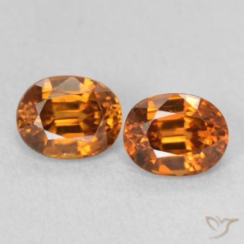 1.32ctw Naturel Orange terre Zircon, ovale, VS