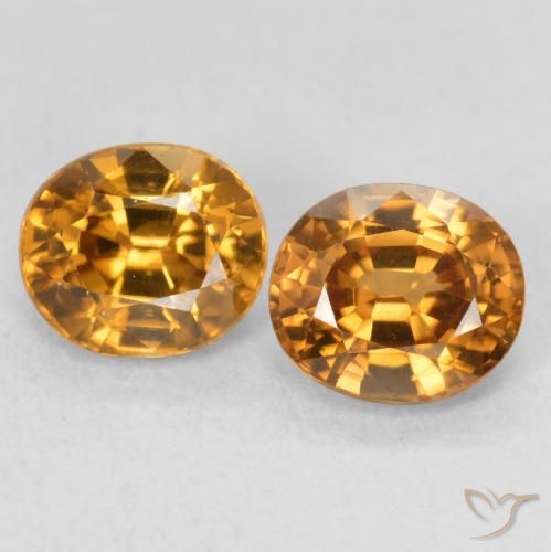 2.07ctw Naturel Orange rouille Zircon, ovale, VVS-VS
