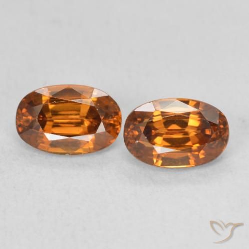 1.66ctw Naturel Orange moyen Zircon, ovale, VVS-VS