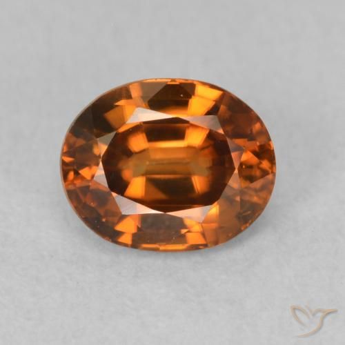 1.07ct Naturel Orange brunâtre foncé Zircon, ovale, VVS-VS