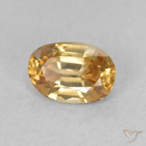 Zircon Or moyen naturelle ovale, 0.66 ct, VVS-VS