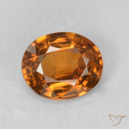 0.84ct Naturel Medium Dark-Orange Zircon, ovale, VVS-VS