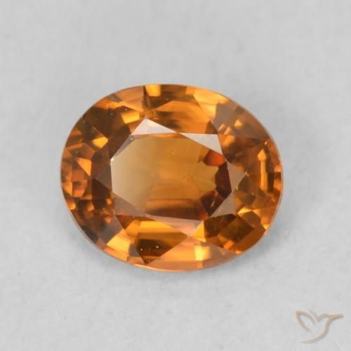 Zircon Medium Dark-Orange naturelle ovale, 0.84 ct, VVS-VS