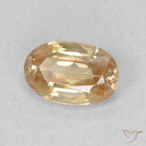 Zircon Doré pêche léger naturelle ovale, 0.70 ct, VVS-VS