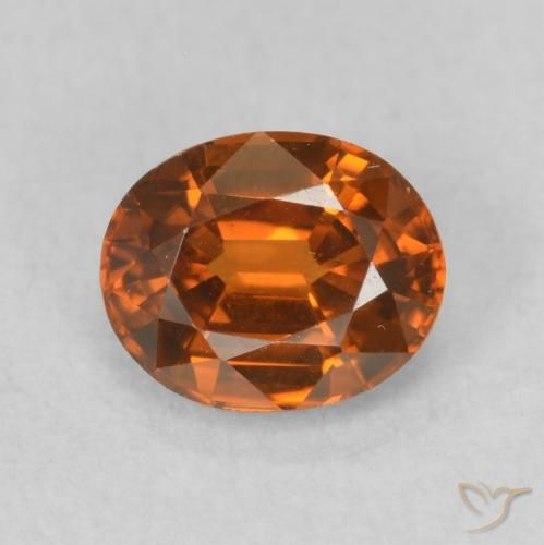 0.93ct Naturel Medium Dark-Orange Zircon, ovale, VVS-VS