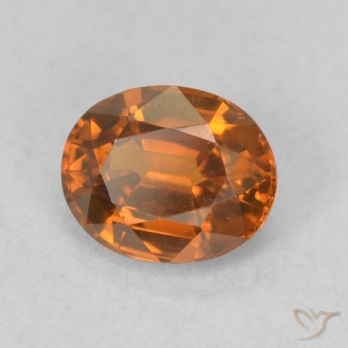Zircon Medium Dark-Orange naturelle ovale, 0.93 ct, VVS-VS